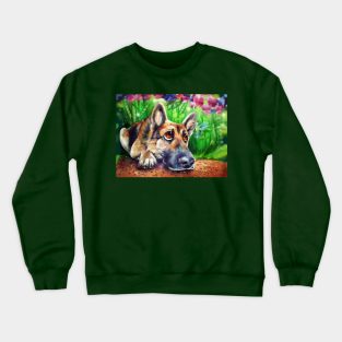 Dog and Hummingbird Crewneck Sweatshirt